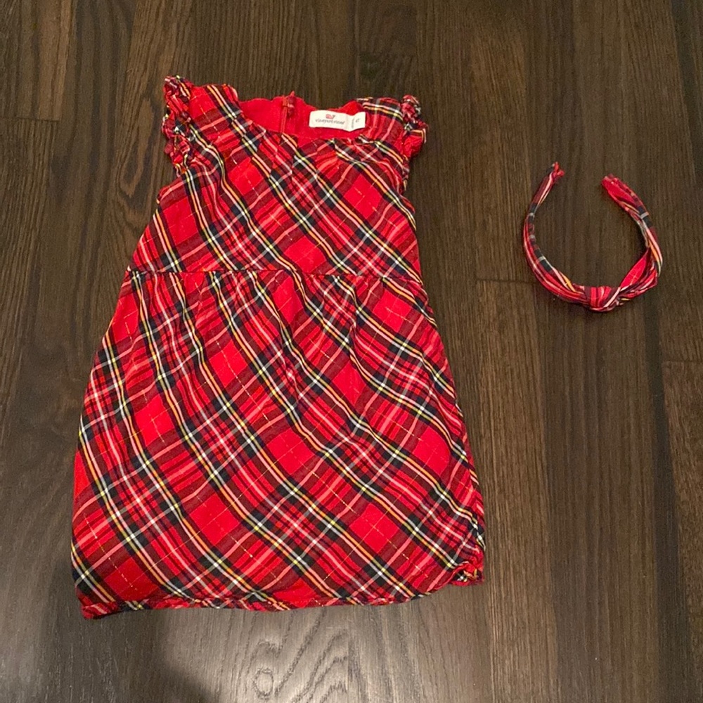 Vineyard Vines Tartan plaid dress with matching headband